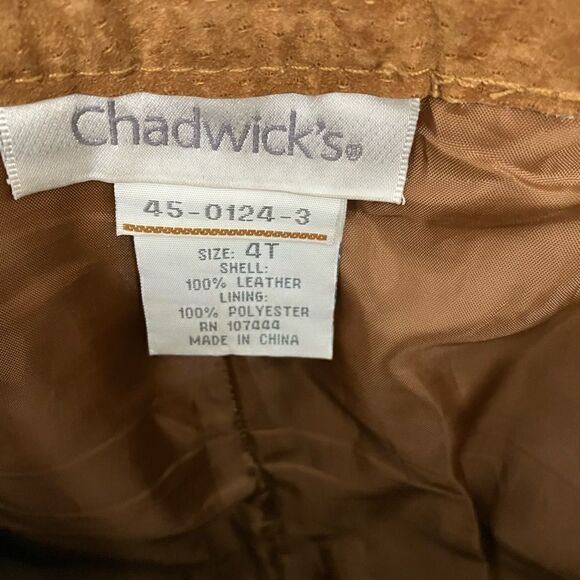 Vtg Chadwick's 4T High Waist 100% Leather Lined Western Bootcut Unisex Pant - Picture 3 of 13